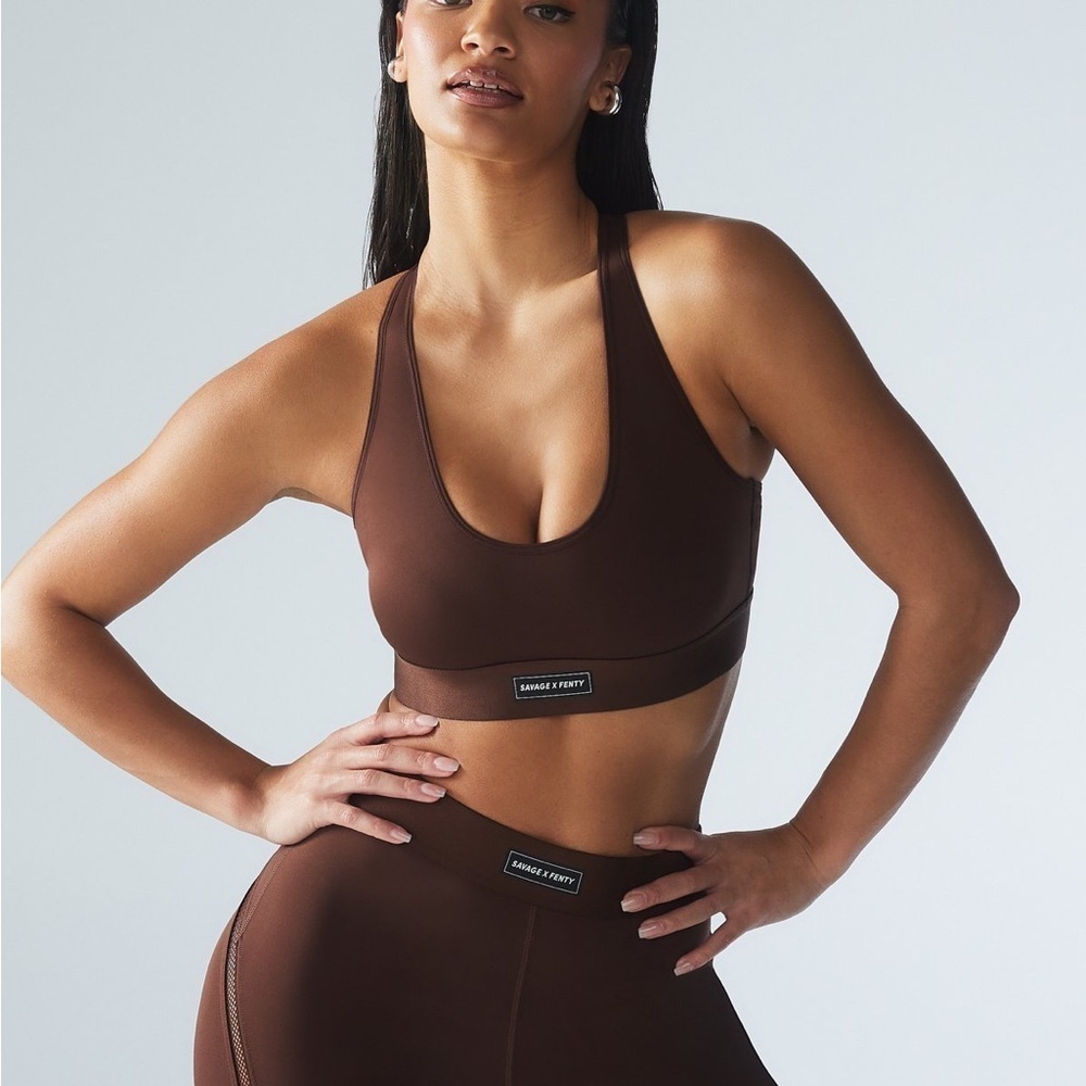 Savage X Fenty Women's Brown Sports Bra - Picture 2 of 8